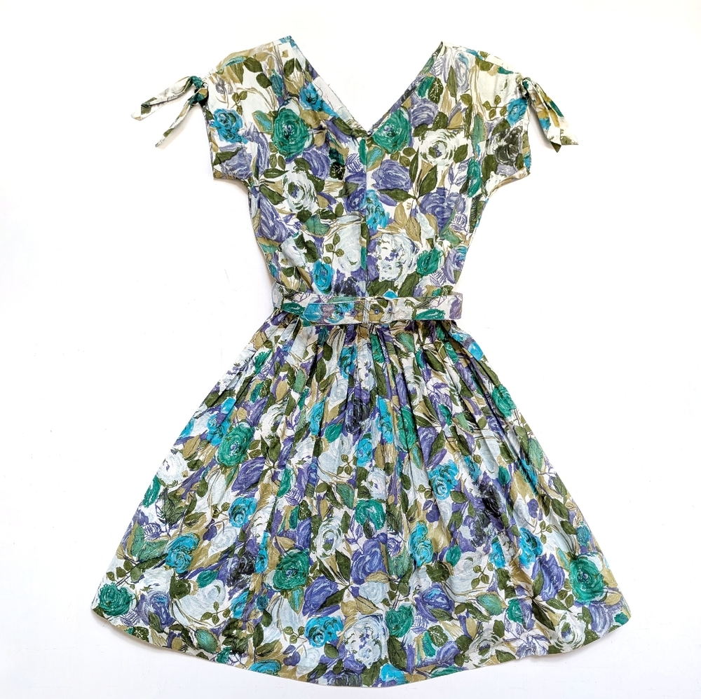 Vintage Patty Petite Floral Party Dress 1950s 1960s